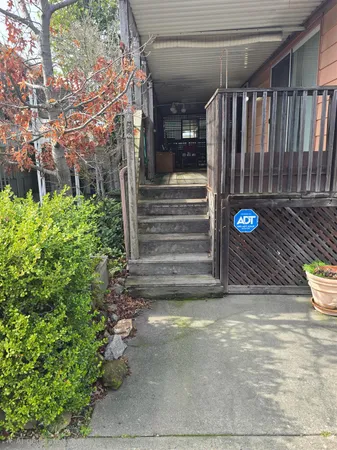 a view of outdoor space with deck and tree