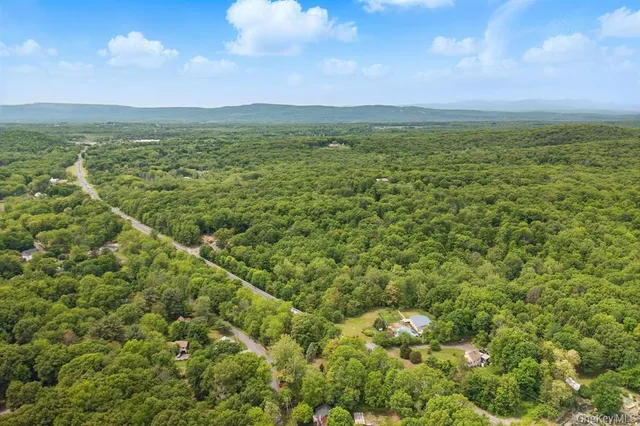 a view of a green field with lots of bushes
