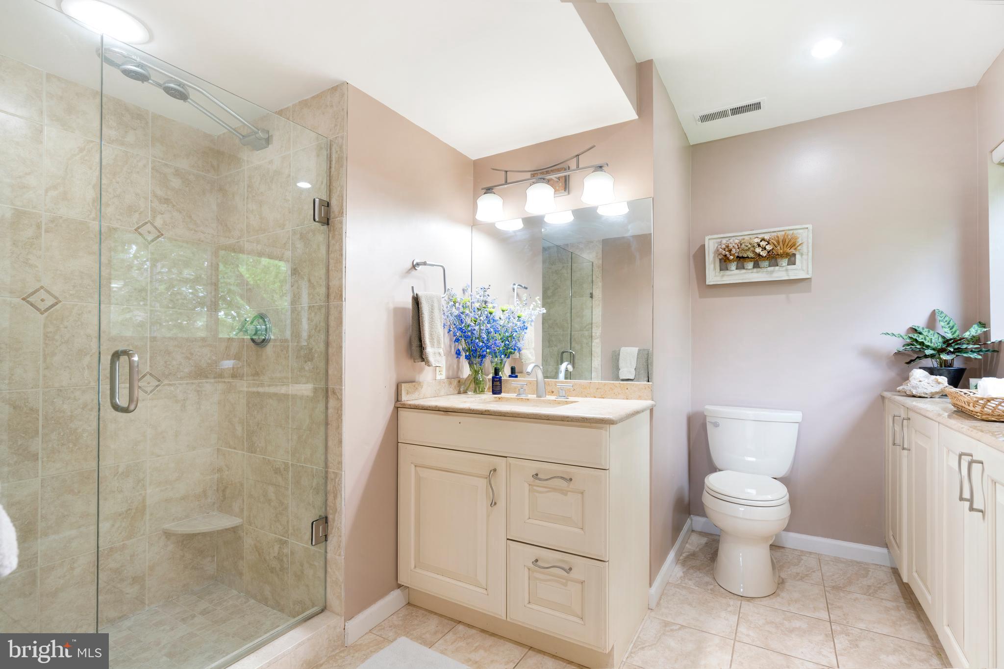 232 Church Road, Unit 3B Ardmore, PA 19003 - Photo 9 of 18 a bathroom with a sink a toilet and shower