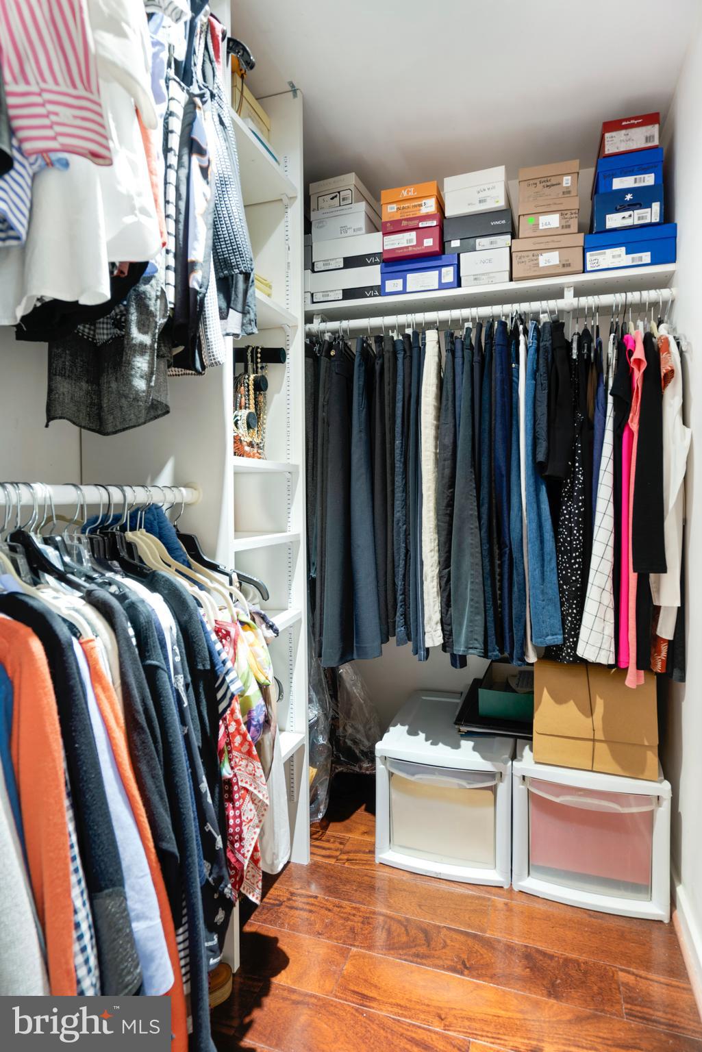 232 Church Road, Unit 3B Ardmore, PA 19003 - Photo 10 of 18 a view of walk in closet with clothes and shoes