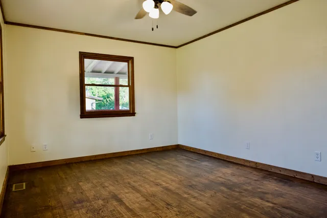 an empty room with a window
