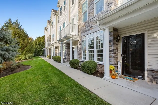 a view of a building with a garden