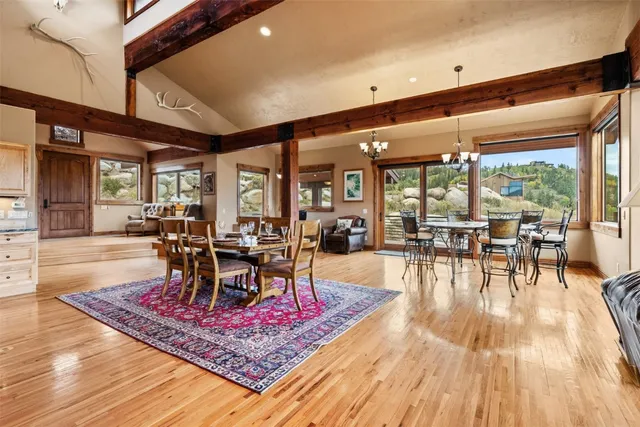 a view of a dining room with furniture water and pool table