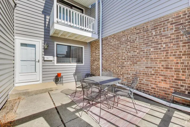 a outdoor space with chairs