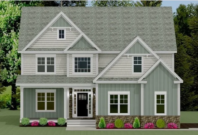 a view of an house with flower garden