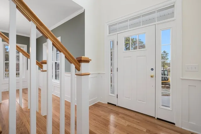 a view of an entryway with staircase