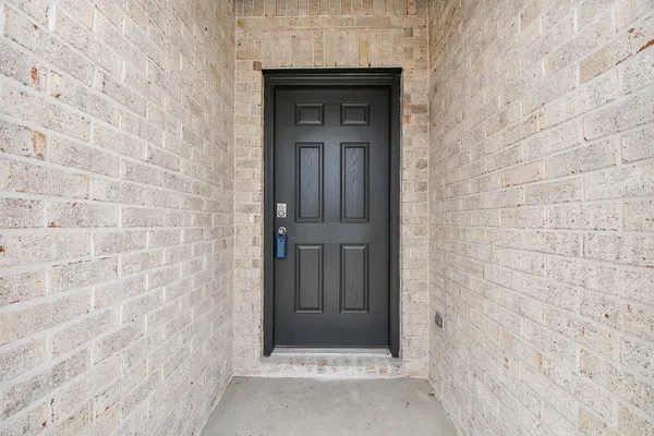 a view of wooden door
