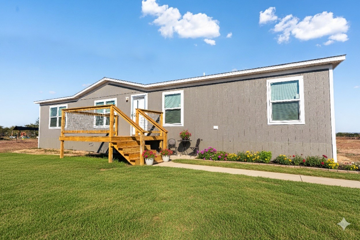 a front view of a house with patio