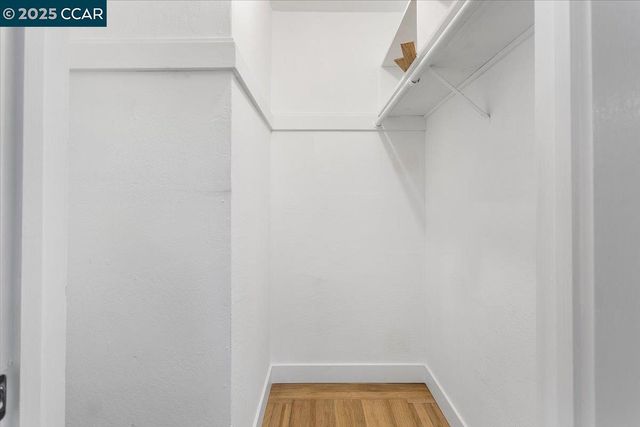 a view of small space with racks on the wall