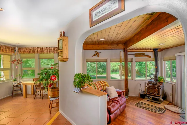 a living room filled with furniture