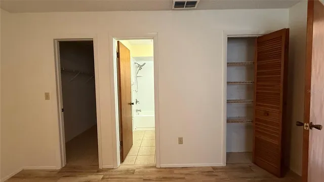 a view of wooden door