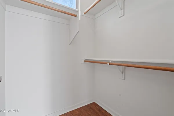 a view of small space with racks on the wall