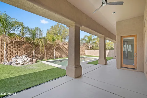 a house view with a garden space