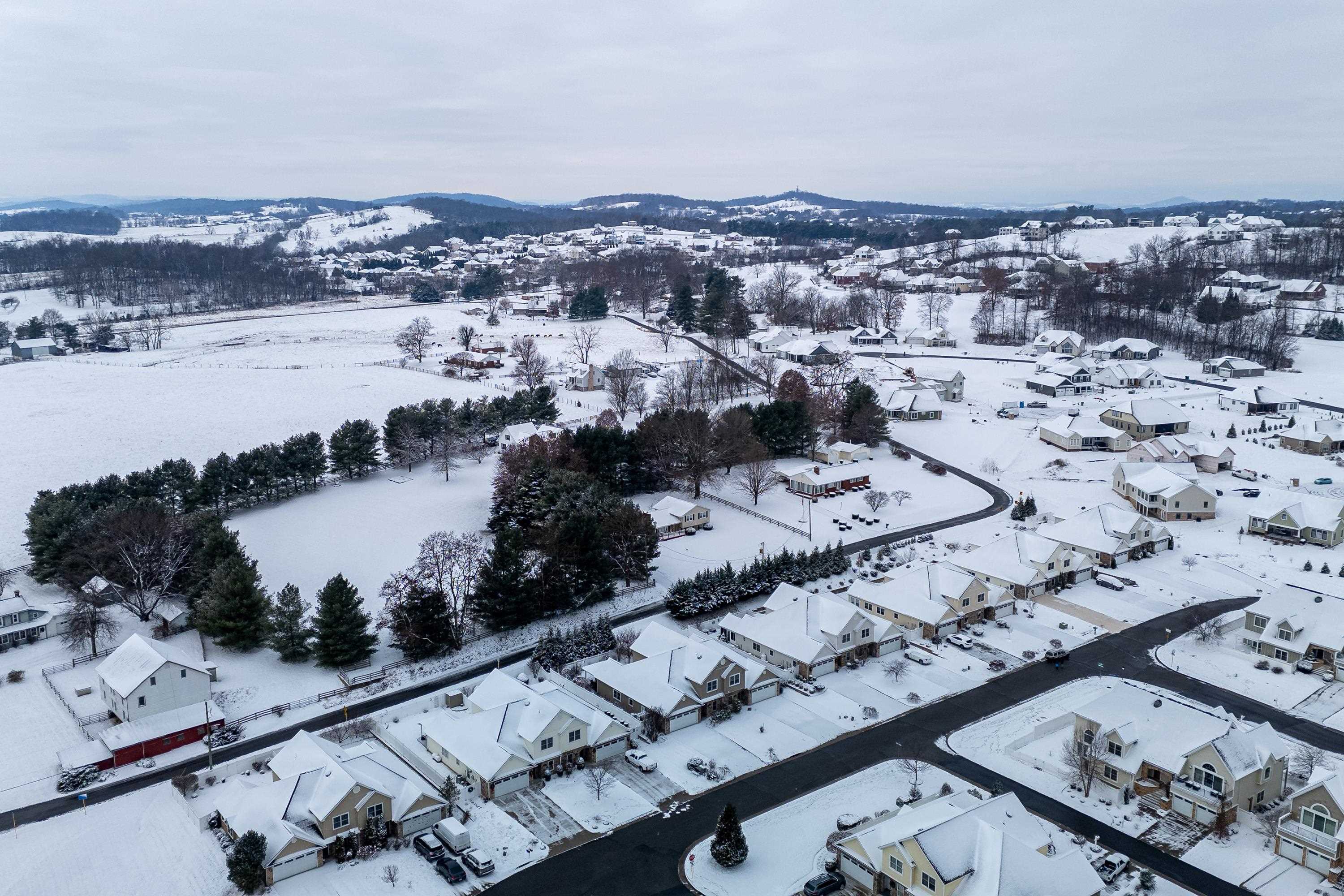470 Callaway Circle Harrisonburg, VA 22801 - Photo 65 of 73 The aerial view highlights the large, level lot this home is located on. These photos show the fenced backyard, and The Glen at Cross Keys community.
