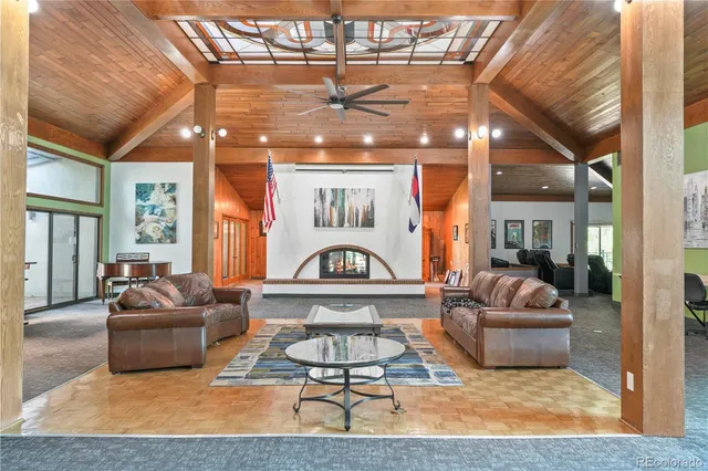 a living room with furniture