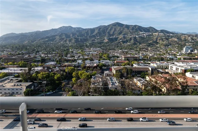 a view of city from a balcony