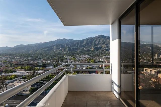 a view of city from a balcony