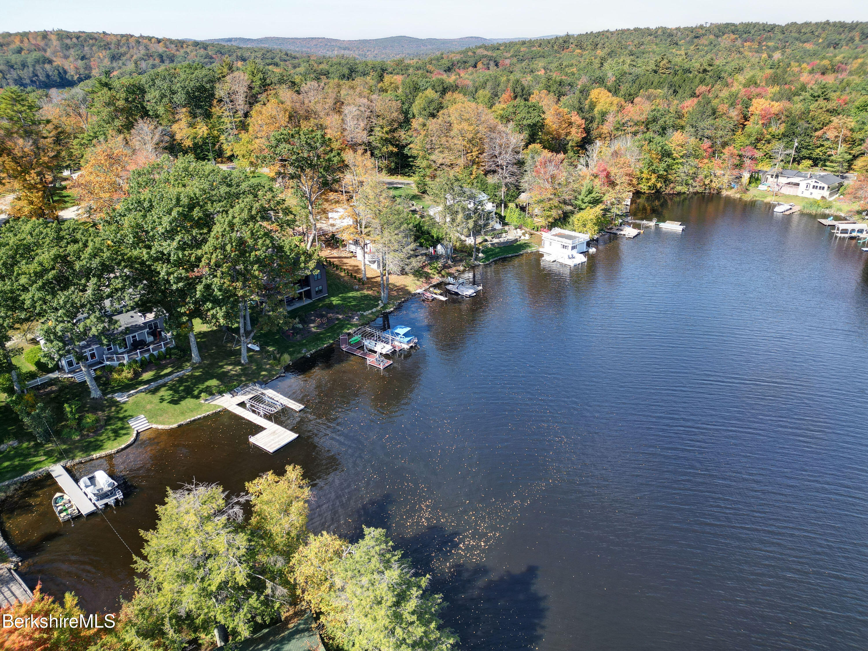 29 South Bay Road Otis, MA 01029 - Photo 26 of 27 an aerial view of residential house with outdoor space and lake view