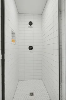 a bathroom with a shower