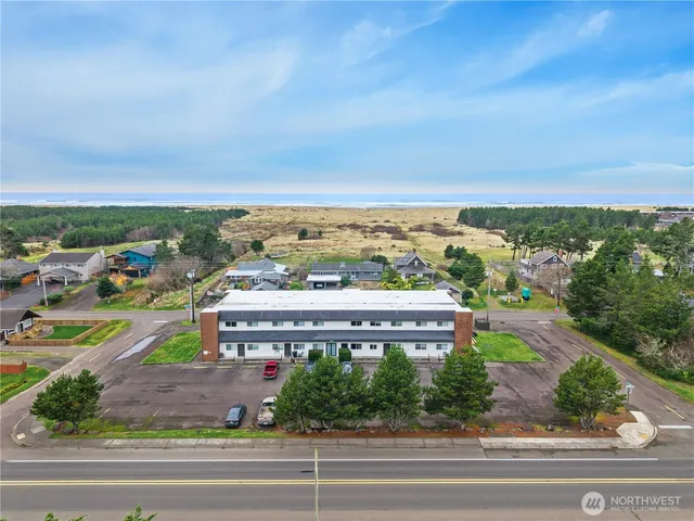 an aerial view of a city