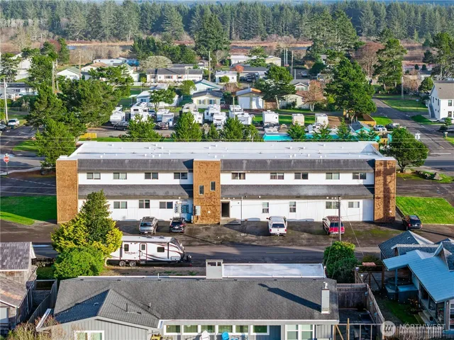 an aerial view of multiple house
