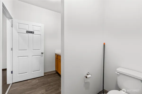 a view of bathroom with a toilet