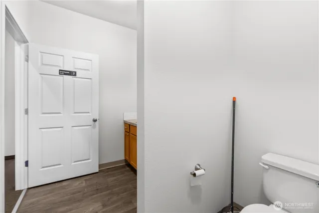 a view of bathroom with a toilet