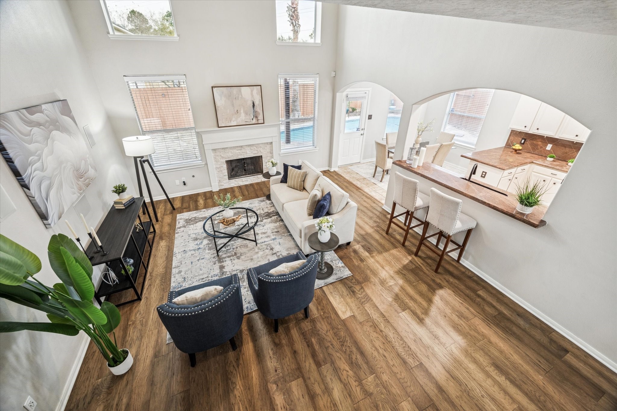 7243 Emerald Run Lane Spring, TX 77379 - Photo 13 of 35 a living room with furniture and a fireplace