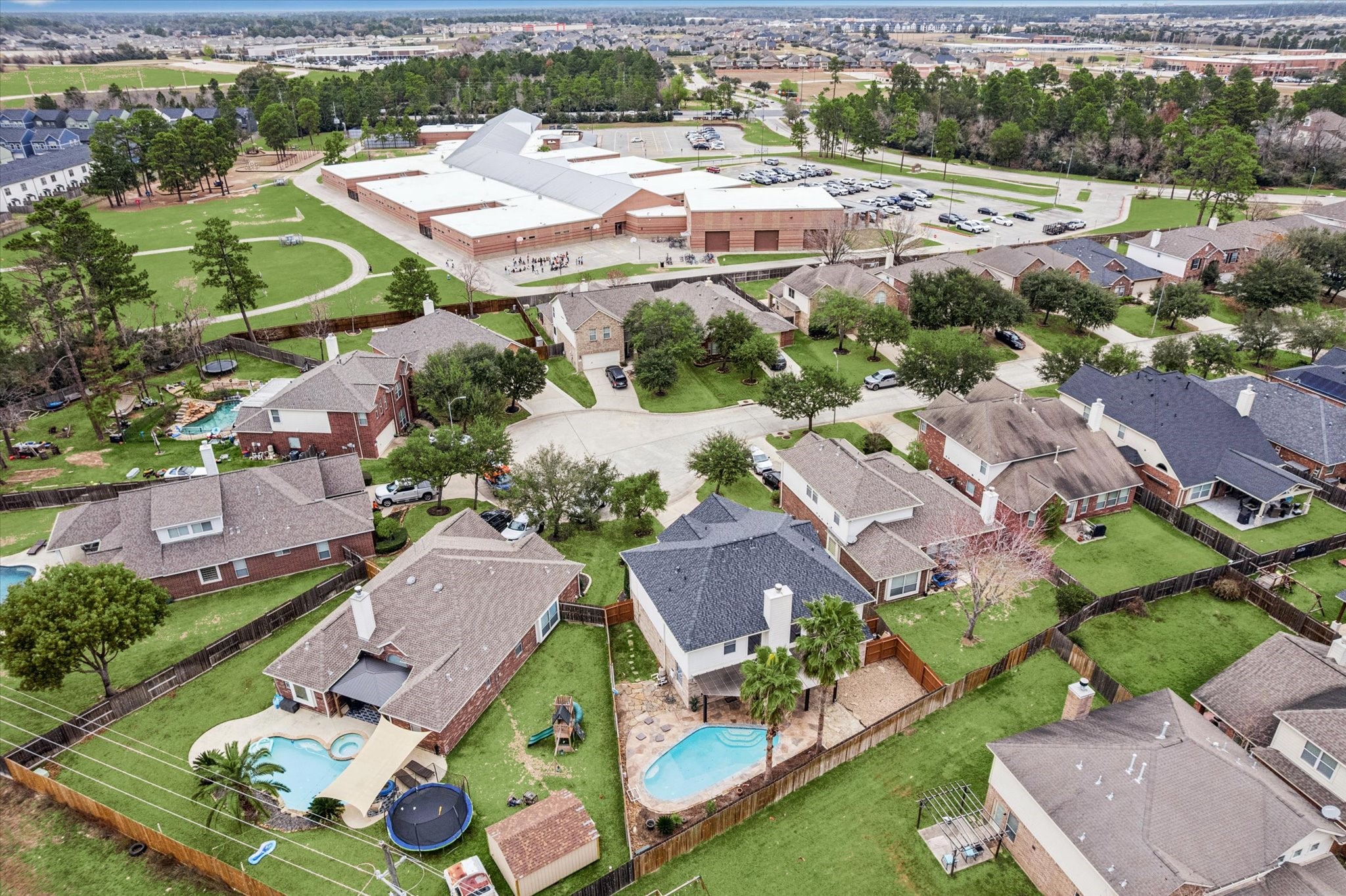 7243 Emerald Run Lane Spring, TX 77379 - Photo 4 of 35 an aerial view of residential houses with outdoor space and street view