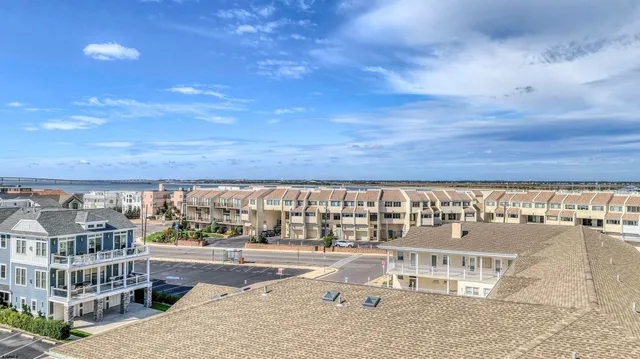 a view of a building from a balcony