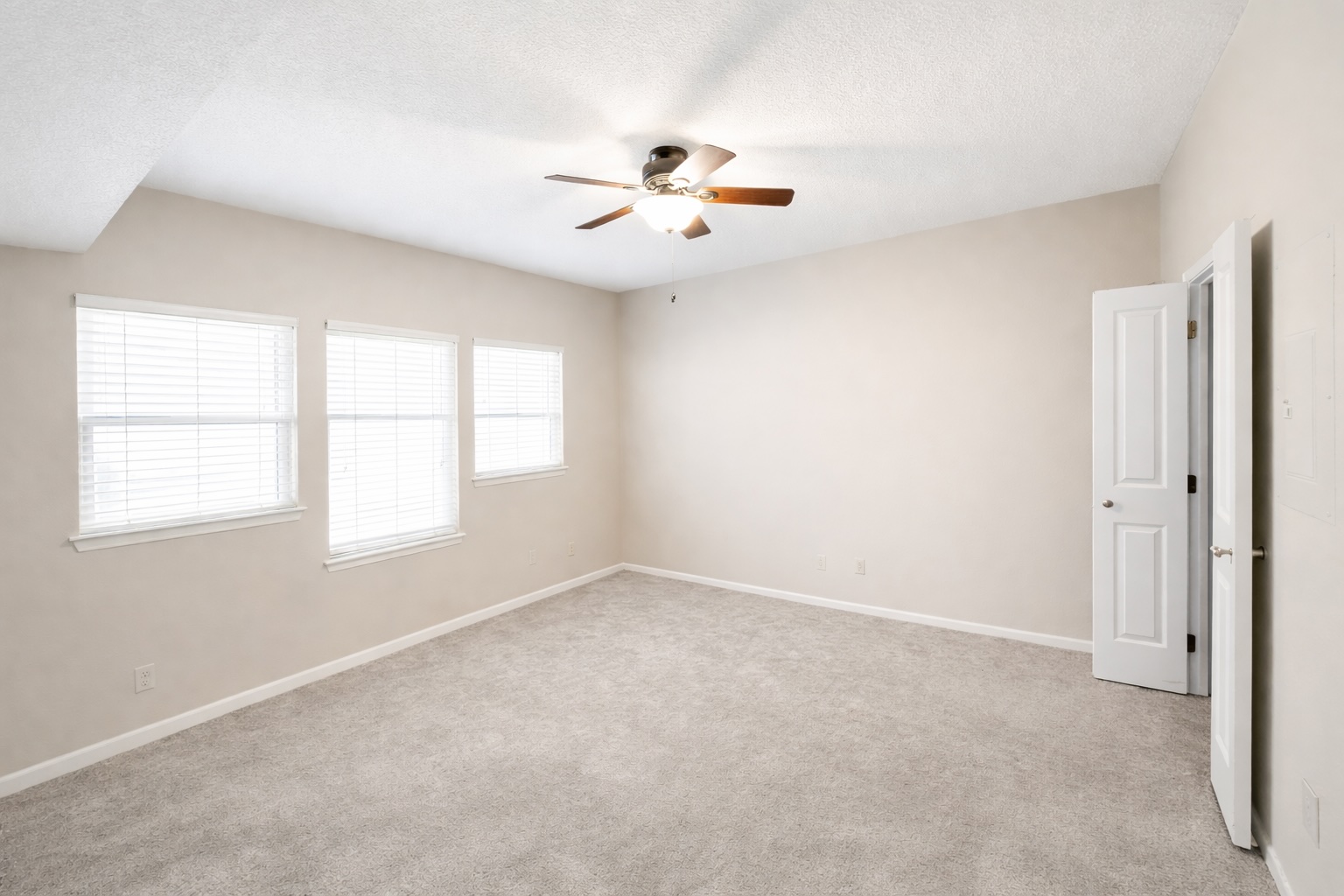 808 West 29th Street, Unit 206 Austin, TX 78705 - Photo 7 of 17 an empty room with windows and ceiling fan