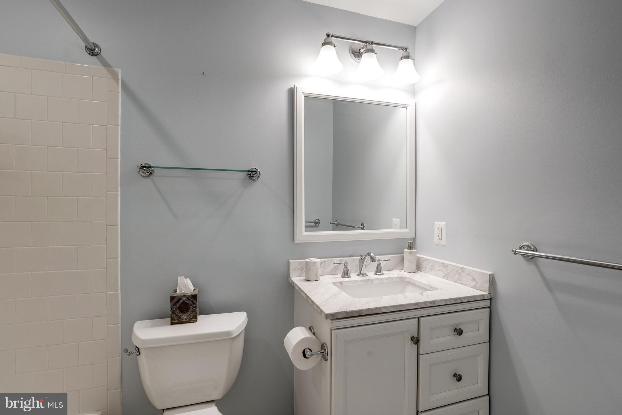 11302 Fairway Drive Reston, VA 20190 - Photo 16 of 30 a bathroom with a toilet sink and mirror