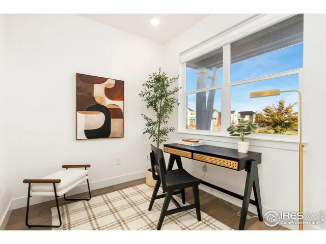 a work place with table and chair