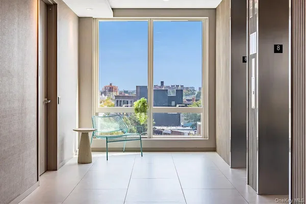 a view of entryway with living room
