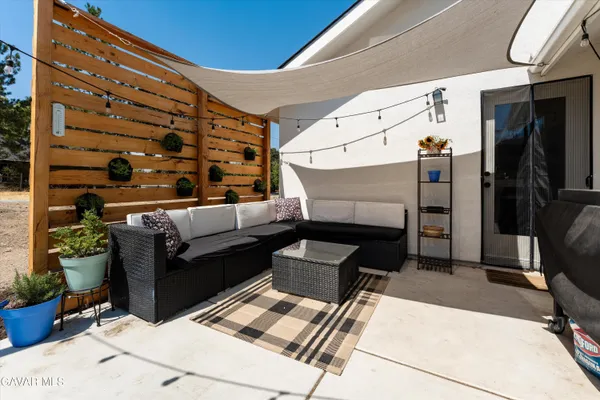 a view of outdoor space with seating area