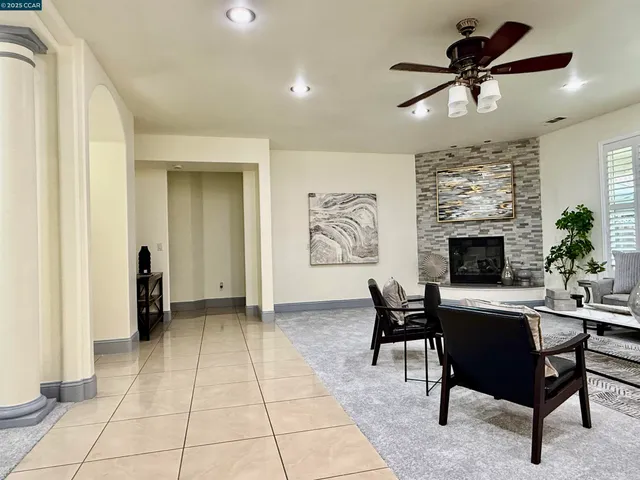 a living room with furniture