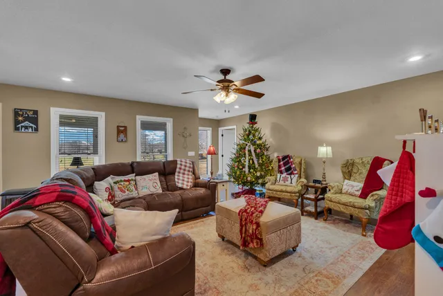 a living room with furniture