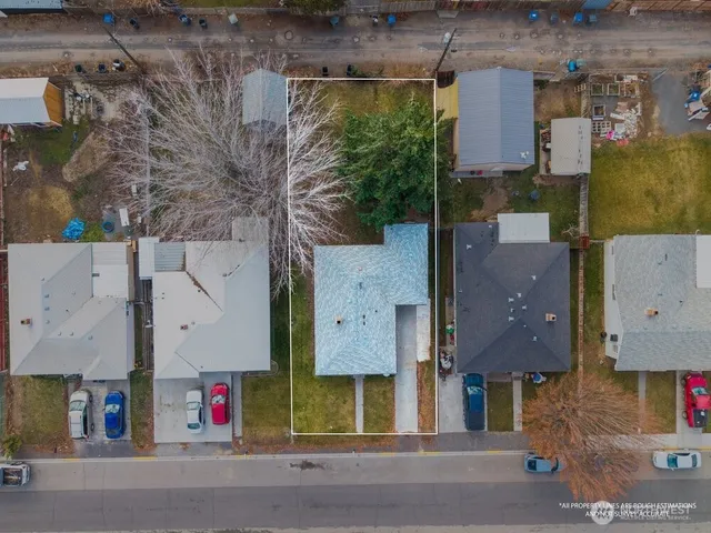 an aerial view of multiple houses