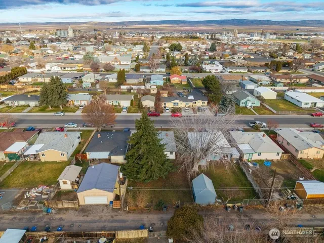 an aerial view of a city