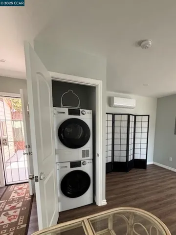a view of entryway with wooden floor