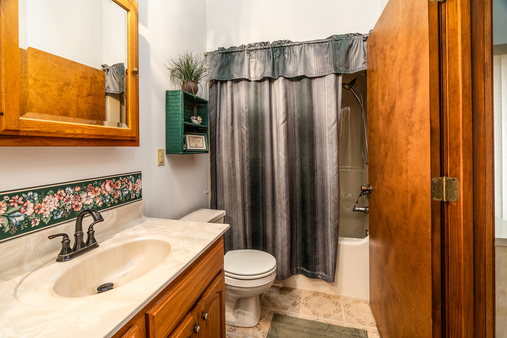 3085 Kaolin Road Cobden, IL 62920 - Photo 21 of 83 a bathroom with a sink a toilet and shower curtain