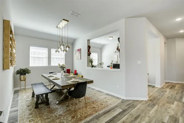 a workspace with furniture and window