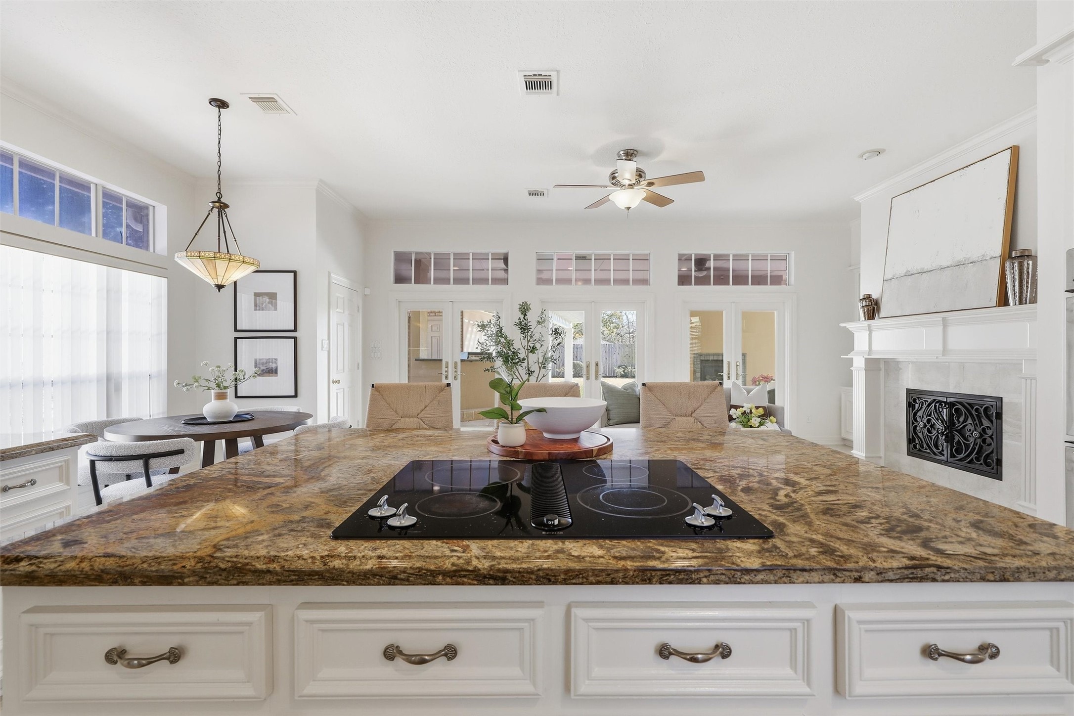1918 Winter Knoll Way Houston, TX 77062 - Photo 11 of 46 kitchen island featuring a 4-burner cooktop