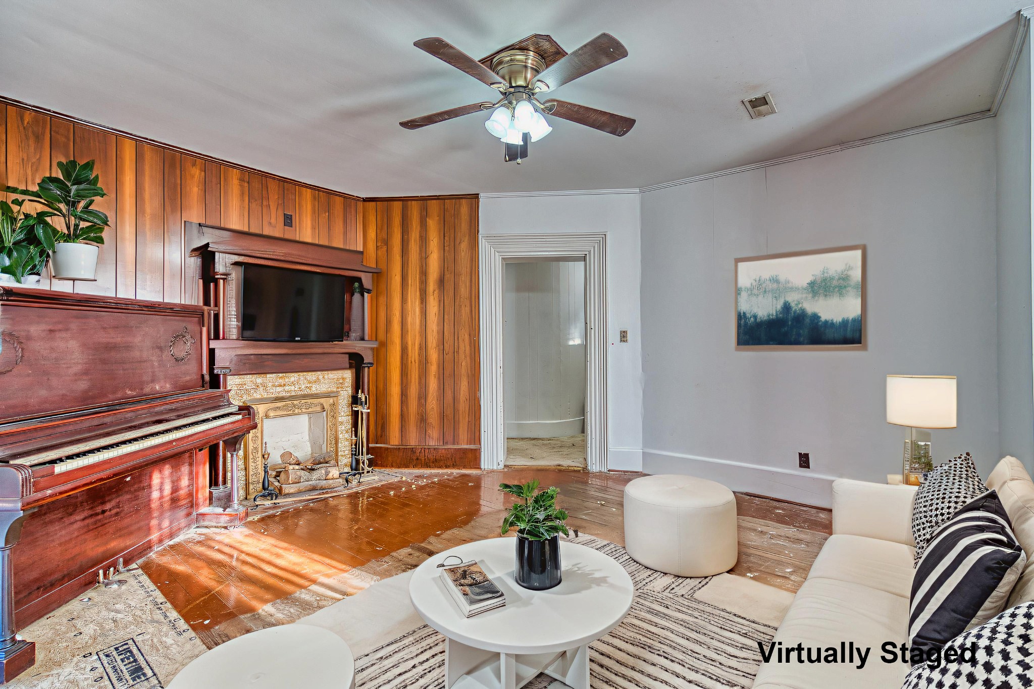 62 North Main Street Springfield, TN 37172 - Photo 12 of 69 a living room with furniture and a fireplace