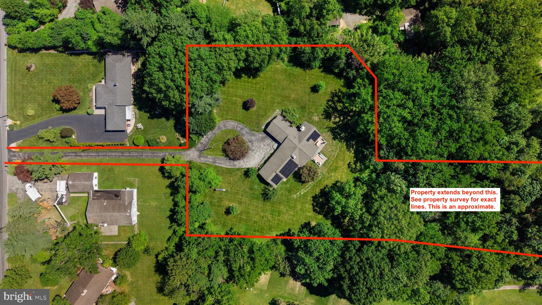 Aerial view of property & boundaries (see survey)