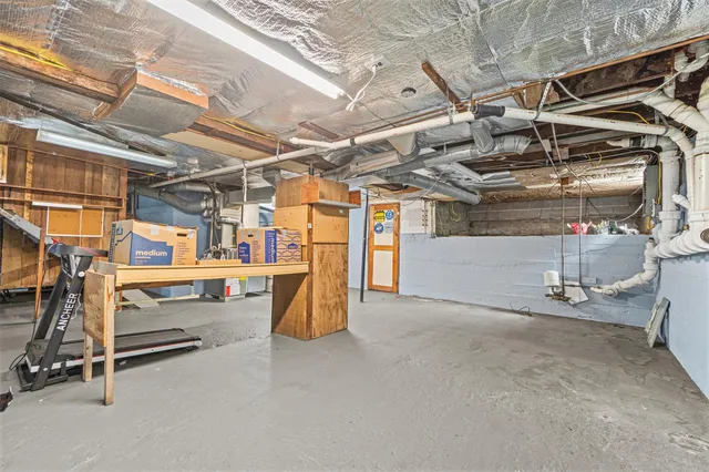 a view of a room with storage