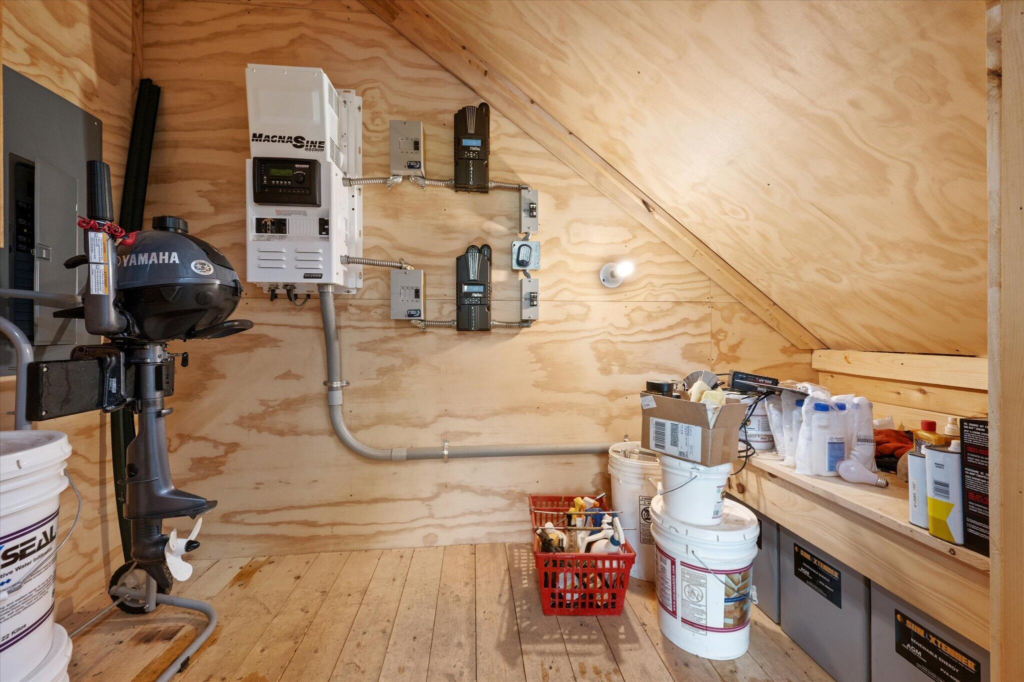 314 Atwood Pond Road Patten, ME 04765 - Photo 54 of 76 Battery bank area...