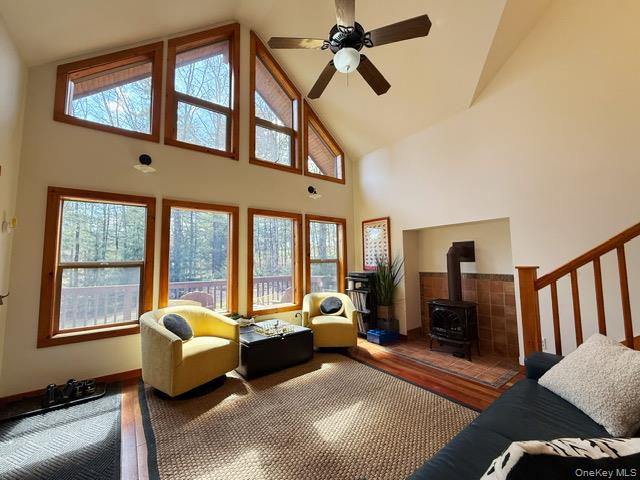 2769 State Rte 55 Bethel, NY 12786 - Photo 4 of 28 architectural amazing windows in the main room with fireplace