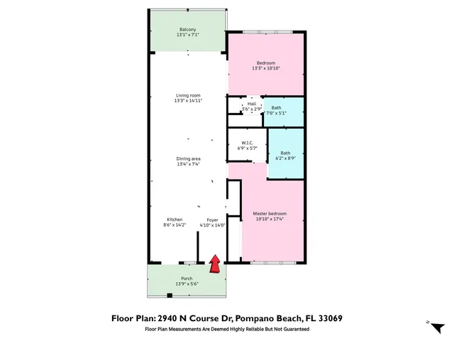 $2,200 | 2940 North Course Drive, Unit 811, Pompano Beach, FL 33069