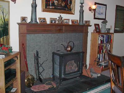 Gas stove in living area